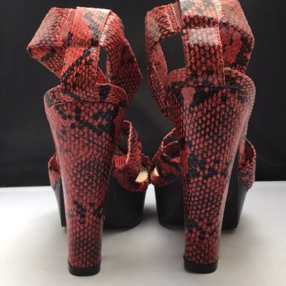 Madison By Shoe Dazzle Snakeskin Sandals - Picture 9 of 11